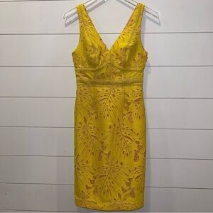Maeve Anthropologie Gardenia Yellow Collum Dress Womens Size 0 NWOT
